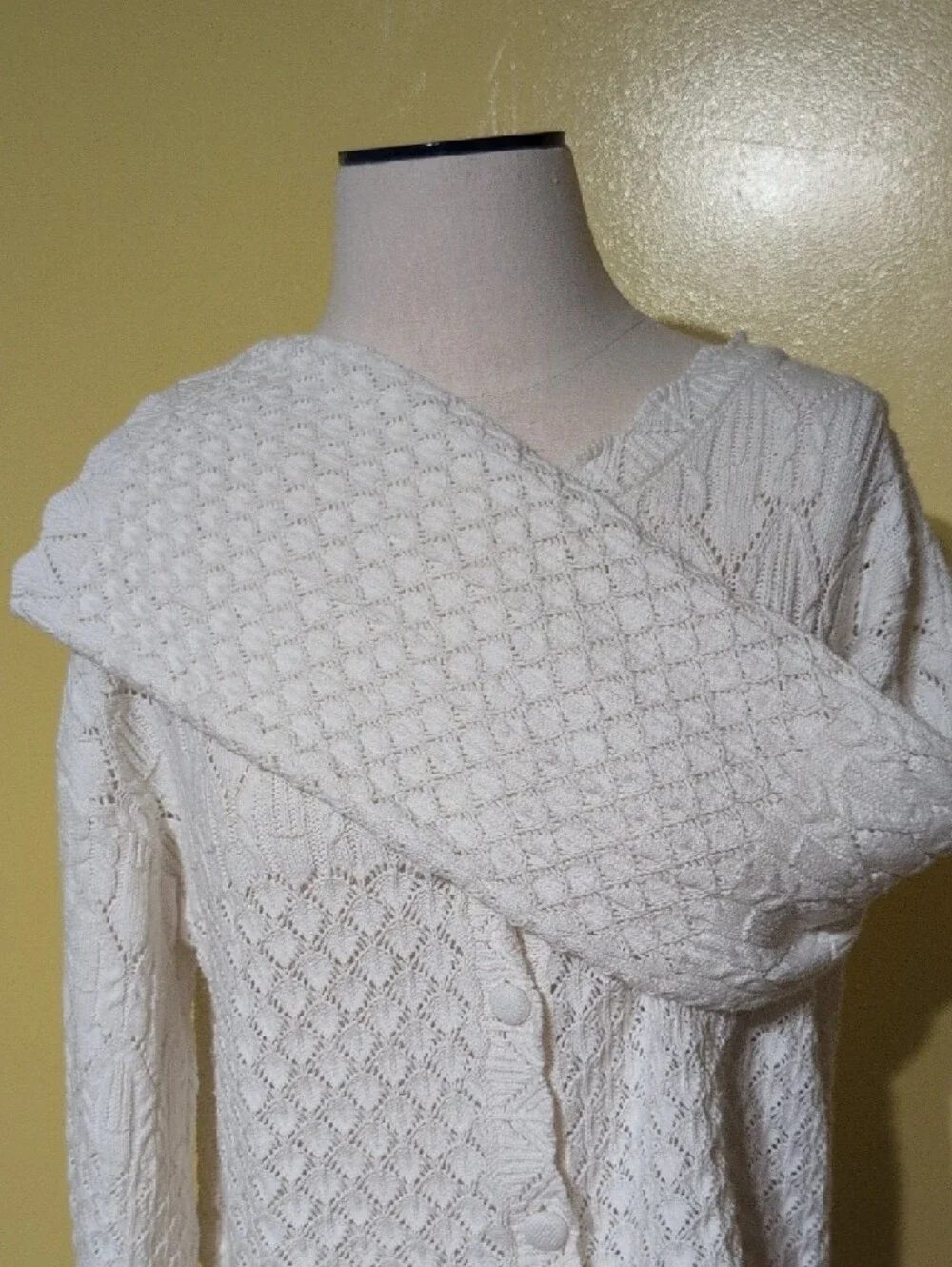 Sincerly Jules Cream Knit Button-Front Cardigan - Picture 3 of 10